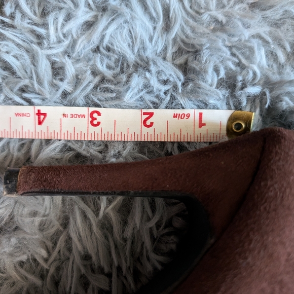 Tall brown sueded zip up heeled slouchy boots sz 5.5 - Picture 4 of 9